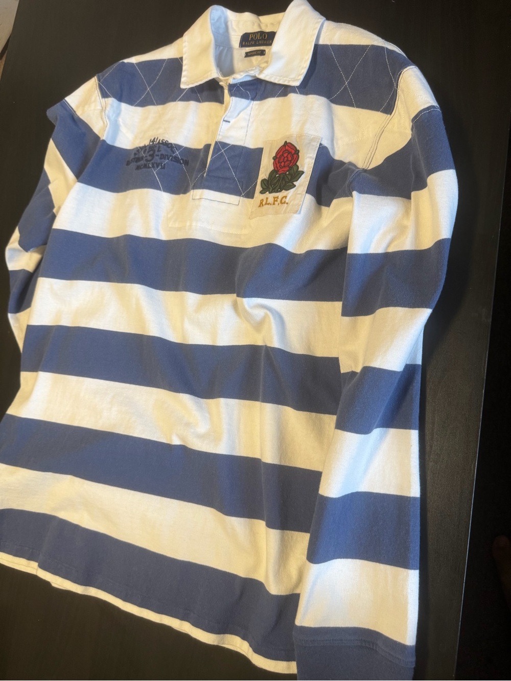 Polo by Ralph Lauren Blue & White Striped Rugby Shirt